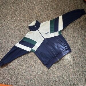 Vintage Pony Track Jacket Mens Medium Colorblock Full Zip‎ Navy Grey Green 90s